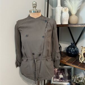 Aritzia Hamelin Babaton SIZE XXS 100% Viscose Olive Green Cargo Utility Jacket